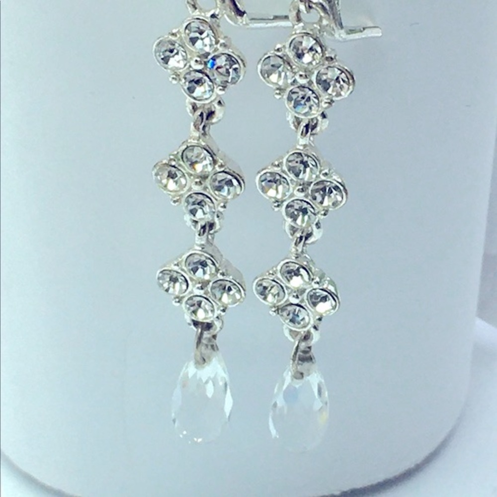 Givenchy Crystal Linear Drop Earrings - Silver - image 3